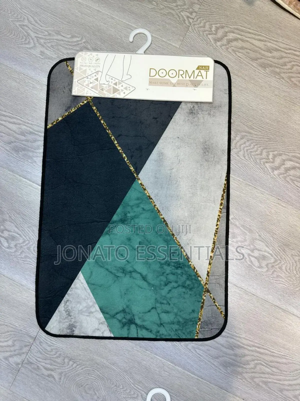 Doormat With Gold Accents - Stylish Non-Slip Entryway Mat