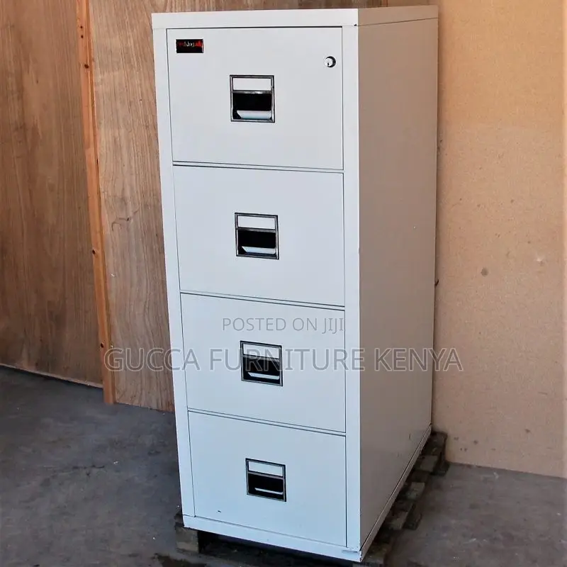 Office Furniture: Fire-Secure 4-Drawer Storage Cabinet