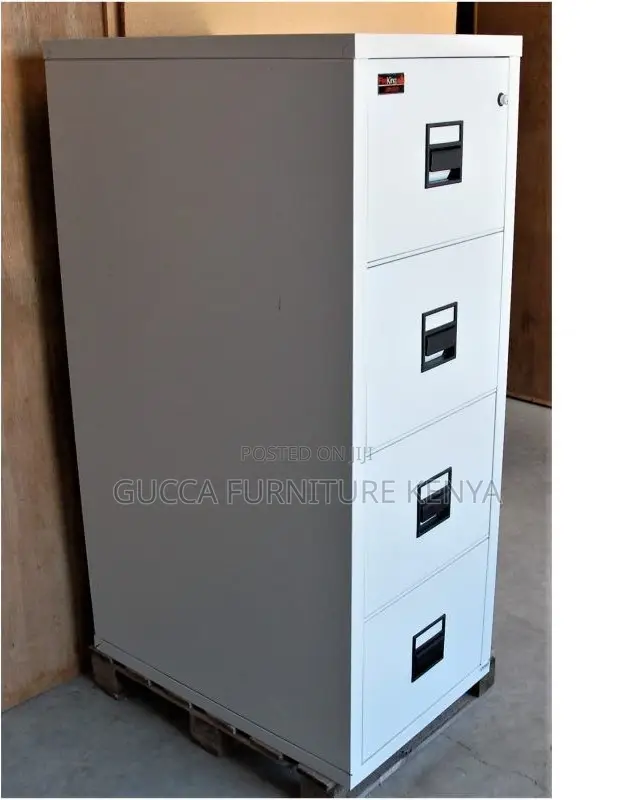 Office Furniture: Fire-Secure 4-Drawer Storage Cabinet