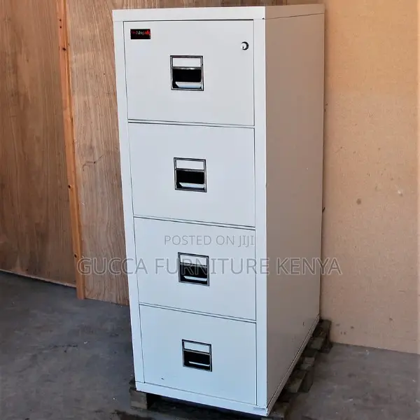 Office Furniture: Fire-Secure 4-Drawer Storage Cabinet