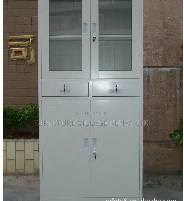 Cabinets:Steel Office Storage Unit With Pull-Out Drawers