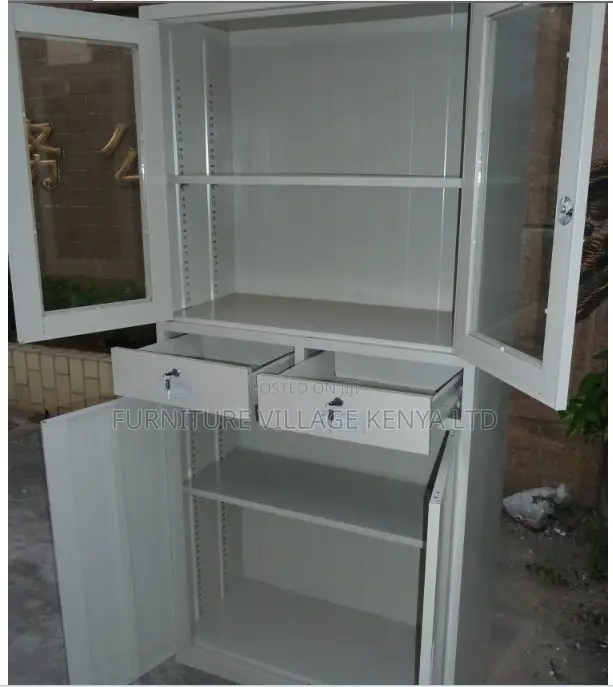 Cabinets:Steel Office Storage Unit With Pull-Out Drawers