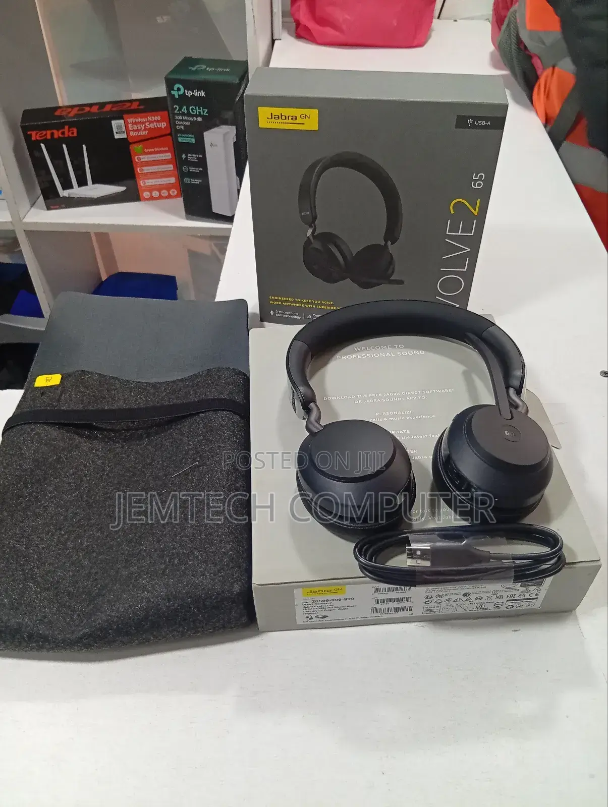 Jabra Evolve2 65 Stereo Headset With Link380a (Usb-A)