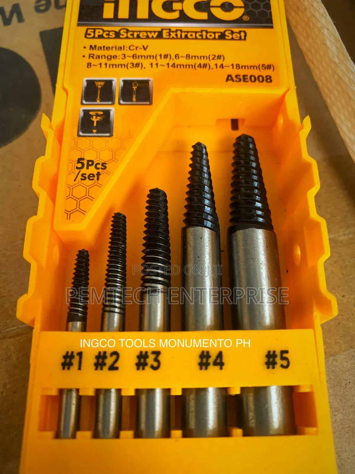 5pcs Ingco Screw Extractor Set