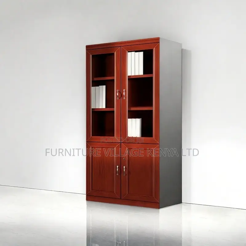 Cabinets:2-Door Mahogany Open Storage Display Unit