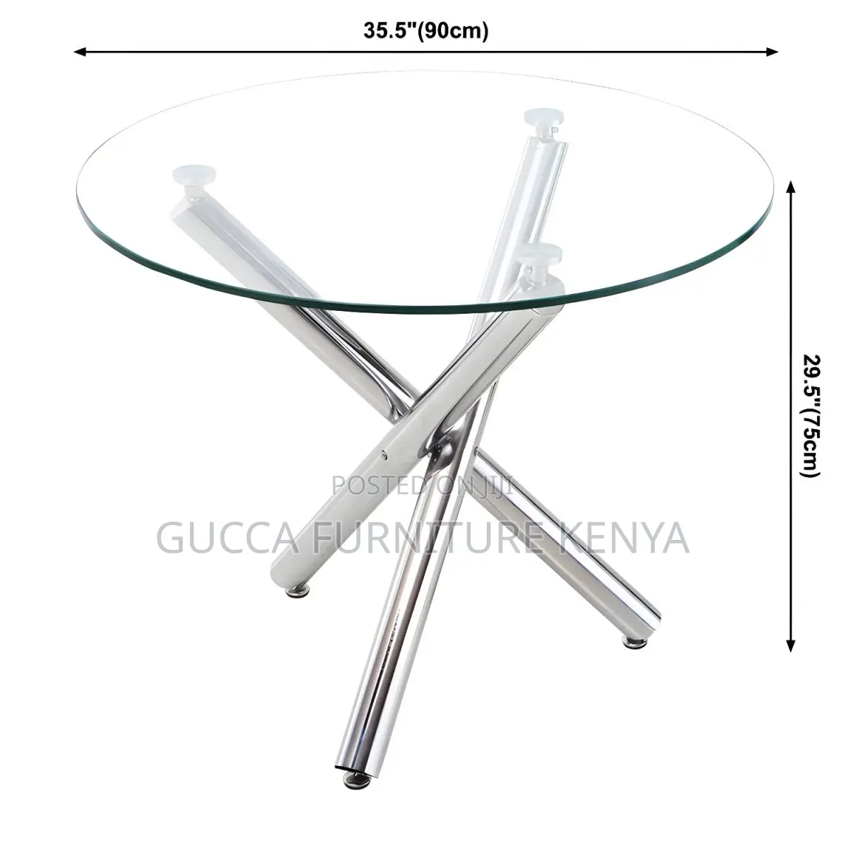 Dining Tables:Round Shape Transparent Dining Glass Table