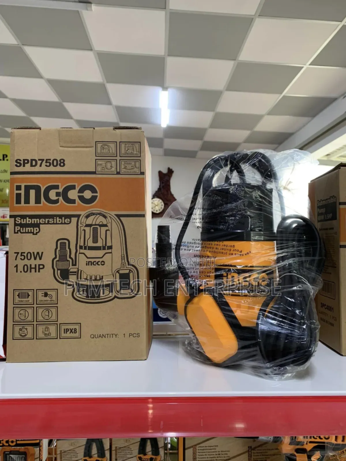 750w Ingco Spd7508 Clean Water Submersible Pump