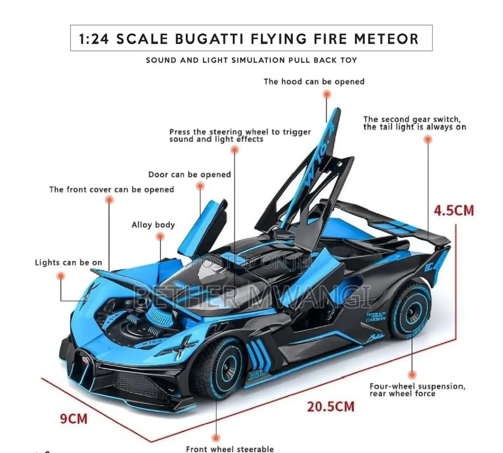 Bugatti Flying Fire Meteor Die Cast Car in Kenya