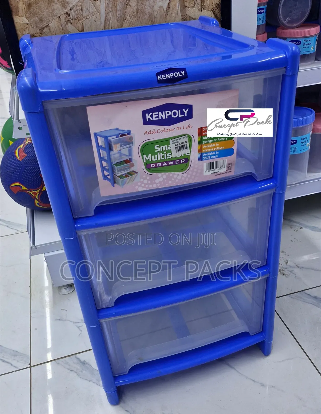 Kenpoly 3 Stack Drawer Blue