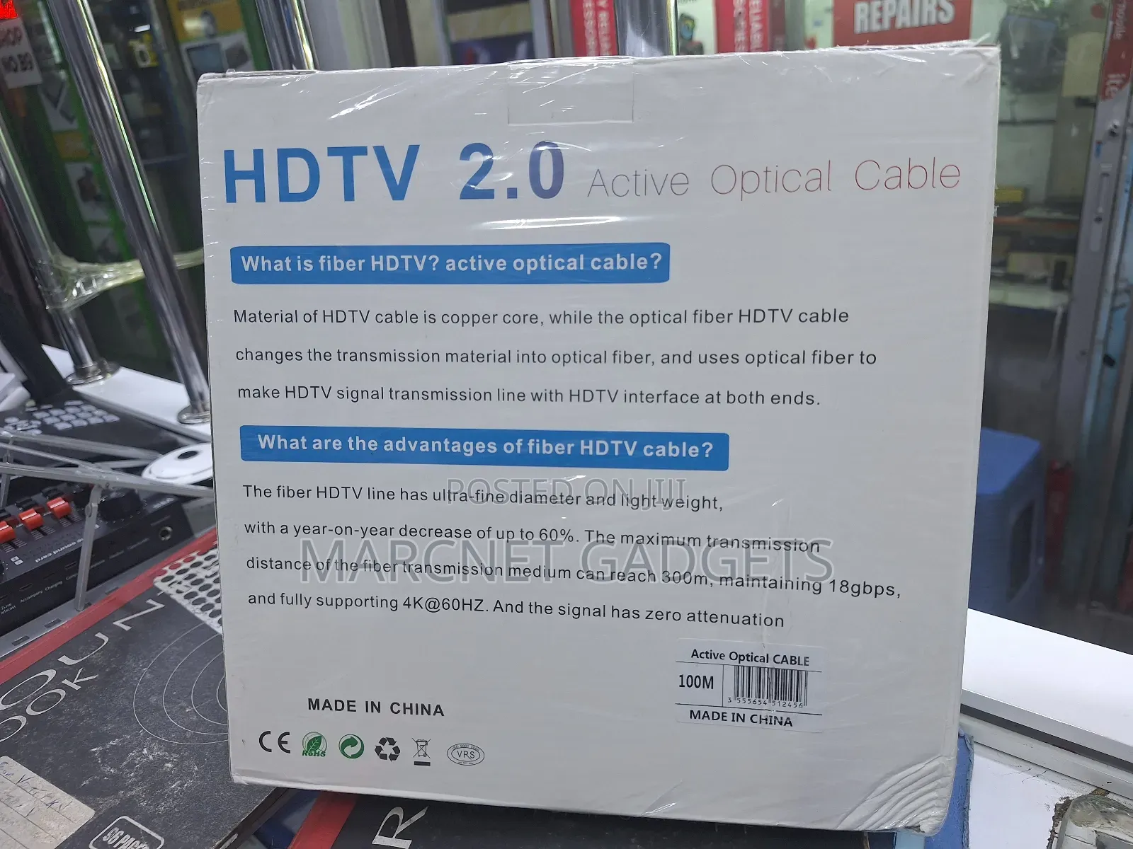  2160p 18gbps Hdmi Cable 100 Meters Over Optical Cable