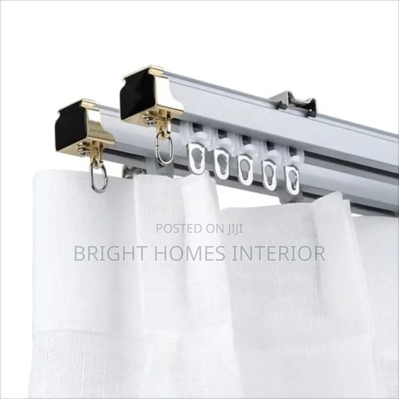 White Double Form Single Track Curtain Rail Available