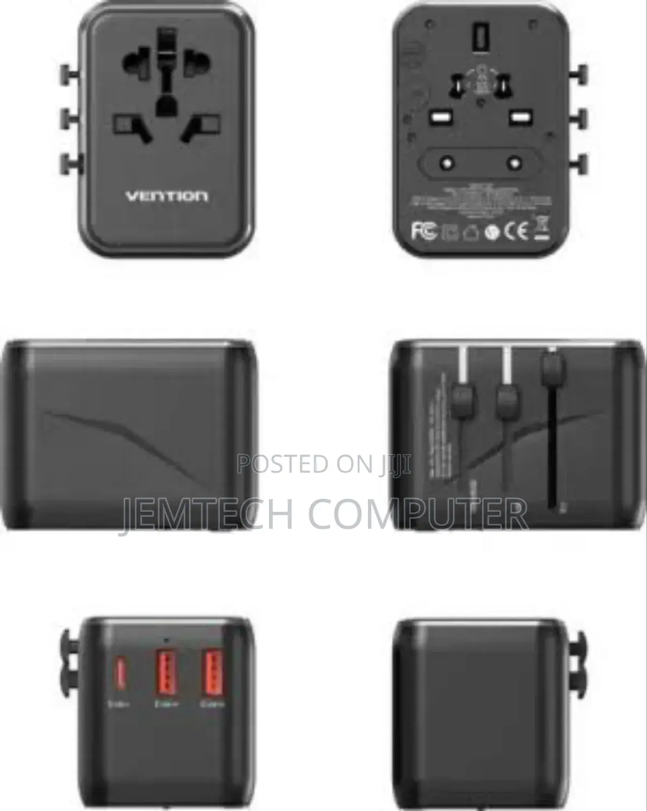 Vention 3-Port Usb (C + a + A) Universal Travel Adapter 20w