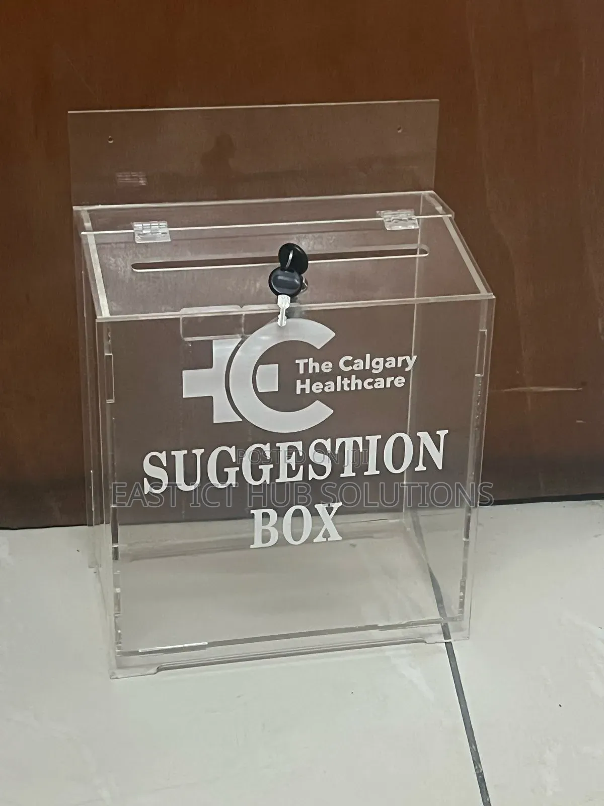Premium Clear Suggestion Box With Lock 