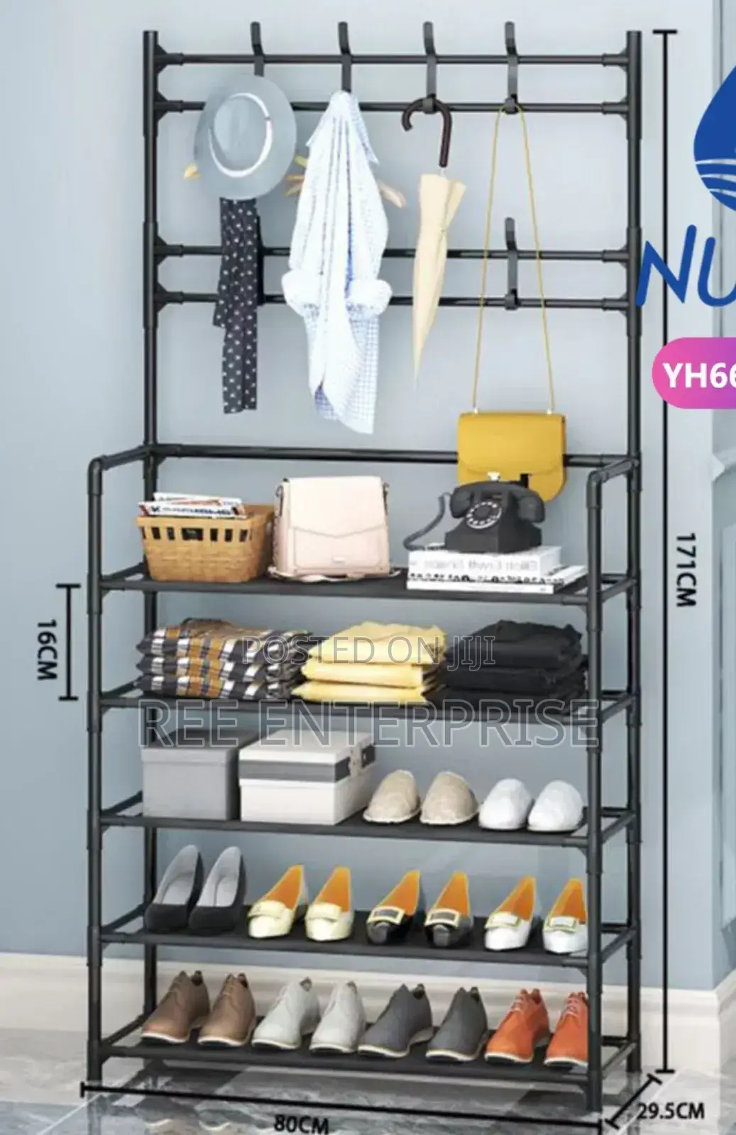 All-in-1 Shoe Rack/Coat Rack/Cap Scarf Bag Cloths Hanger