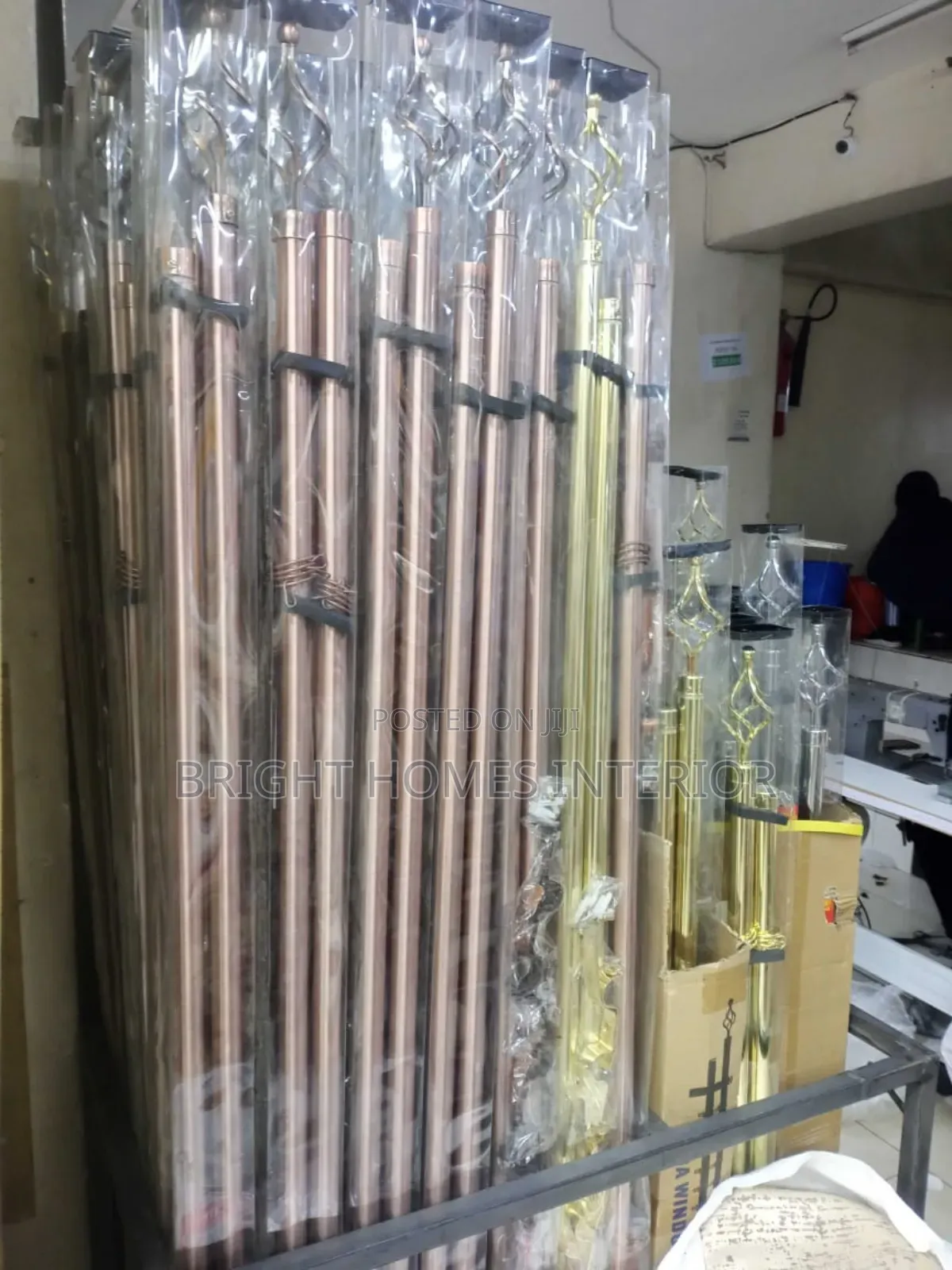 Brown and Gold Curtain Rods Imported Cheap Rods