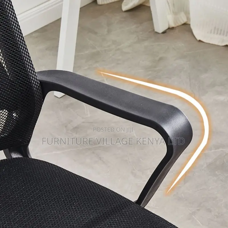 Office Chair:Dark Blue Upholstered Desk Chair With Fixed Arm