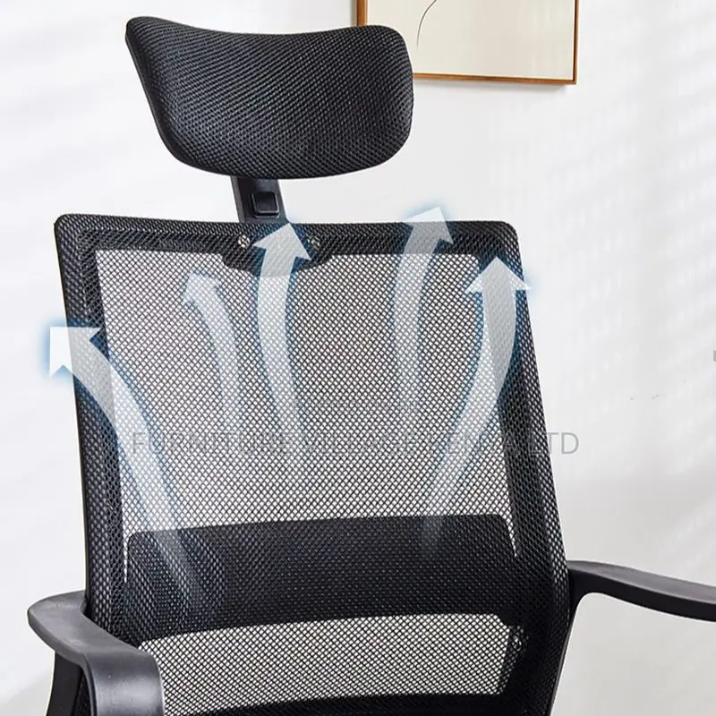 Office Chair:Dark Blue Upholstered Desk Chair With Fixed Arm