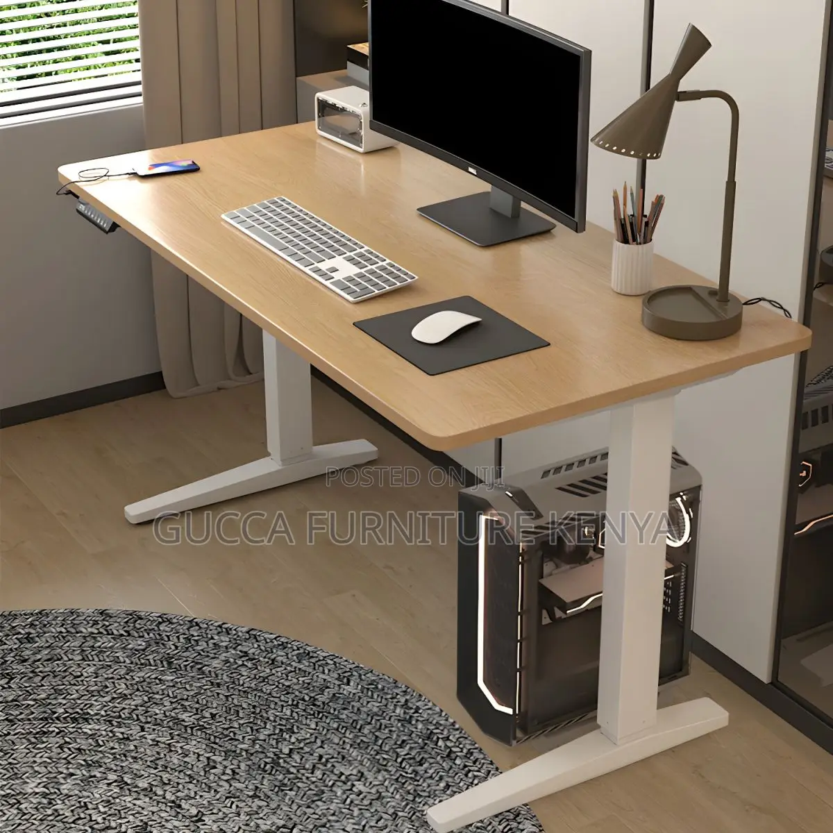 Standing Desk:160cmelectric Streamlined Two-Leg Office Desk
