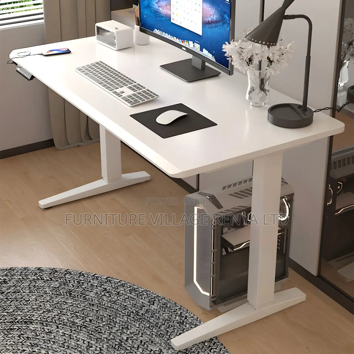 Office Desk:120cm Home Office Electric Adjustable Task Table