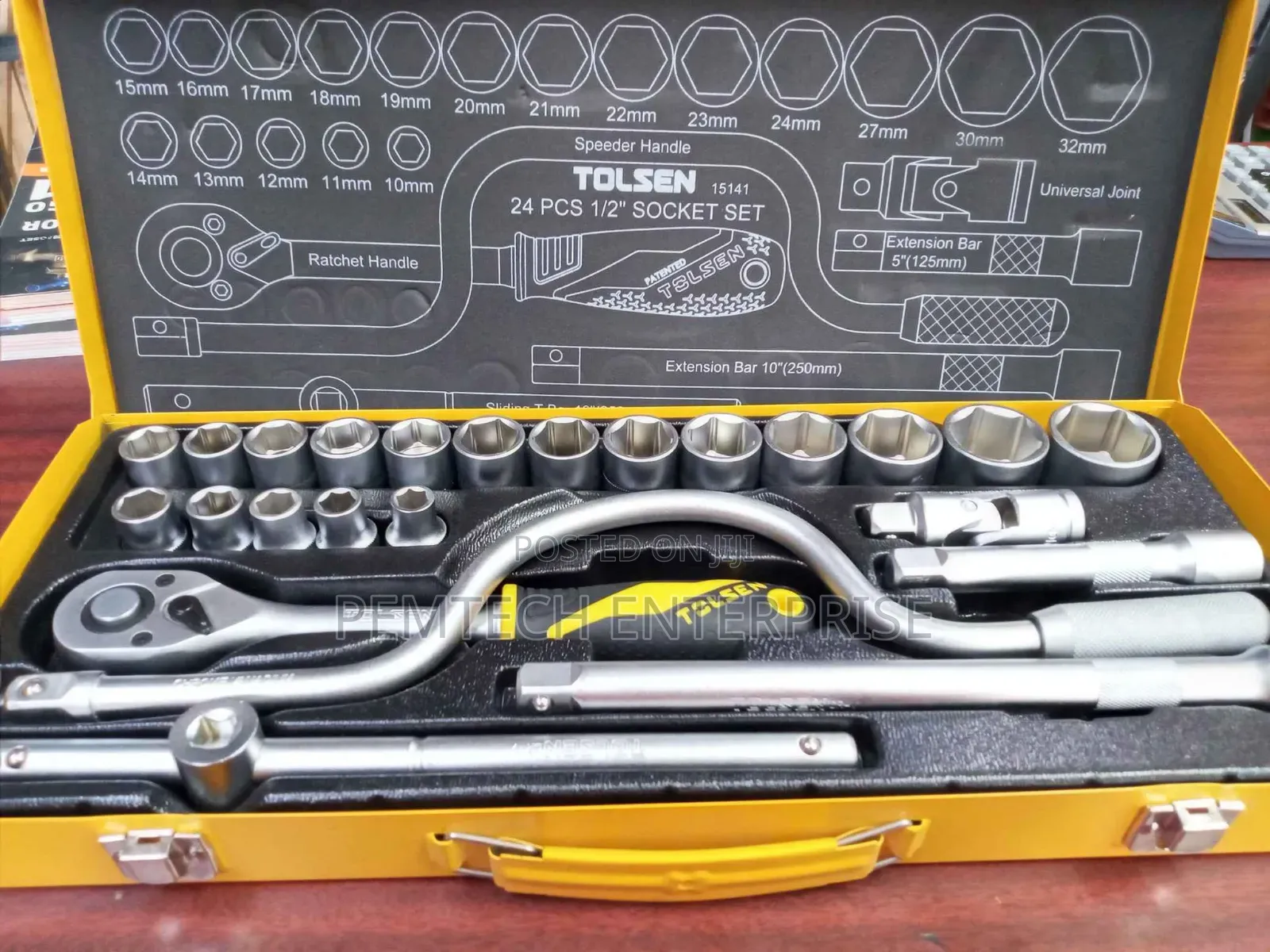 Tolsen 15141 24-Piece 1/2" Socket Set