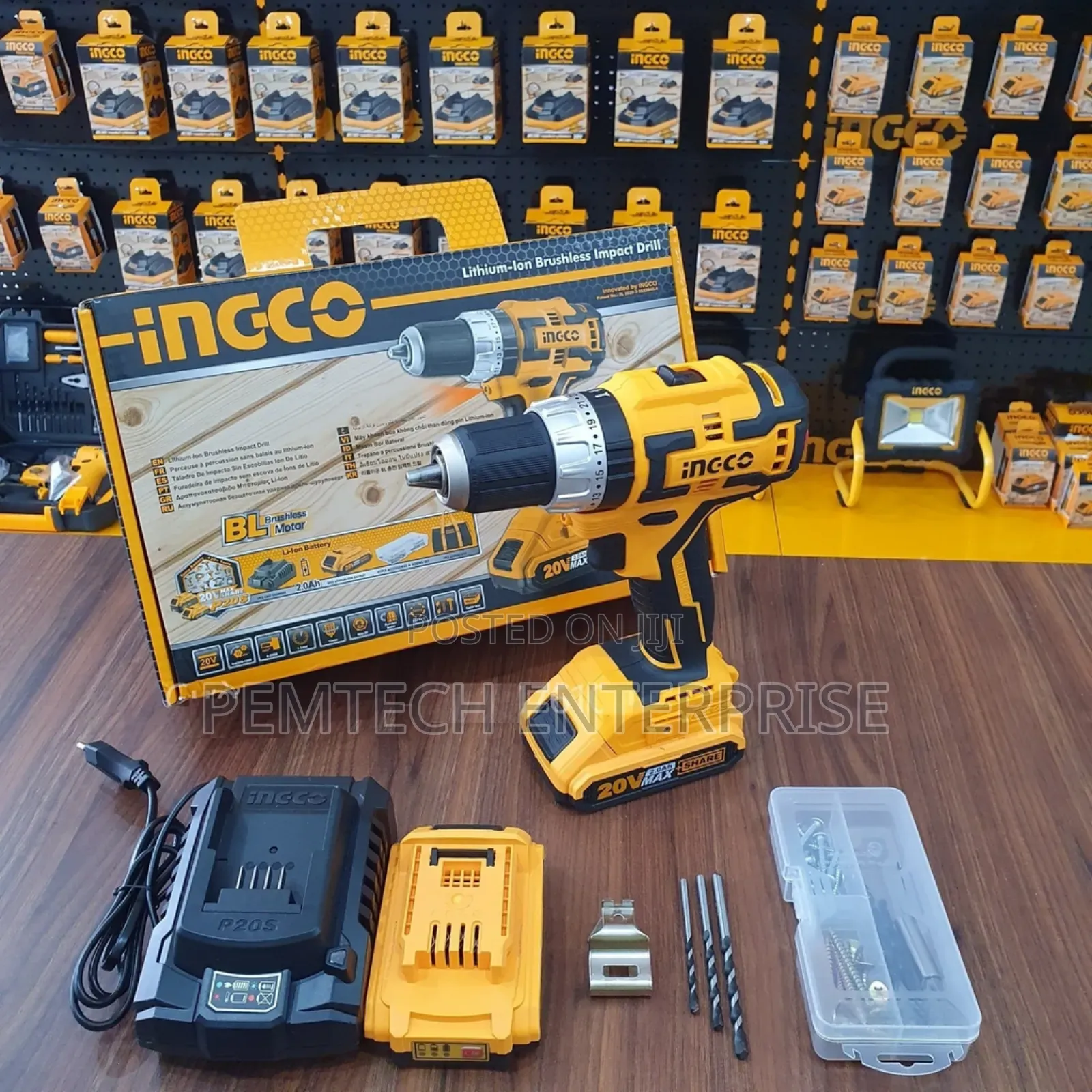 20v Brushless Hammer Drill (2.0- 13mm) Ingco