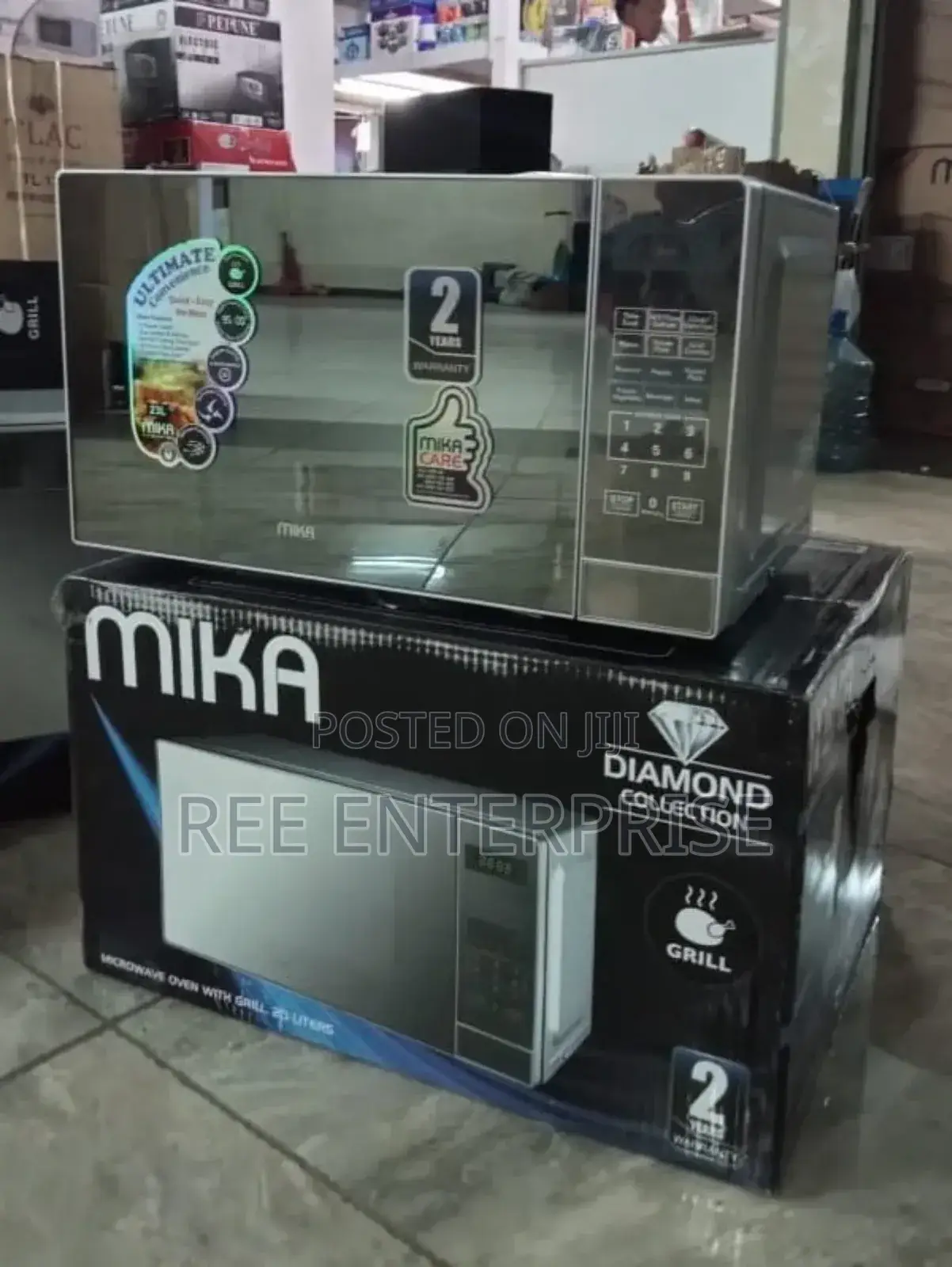Microwave Oven Grill 20ltr Mika With 1000w Grill Silver