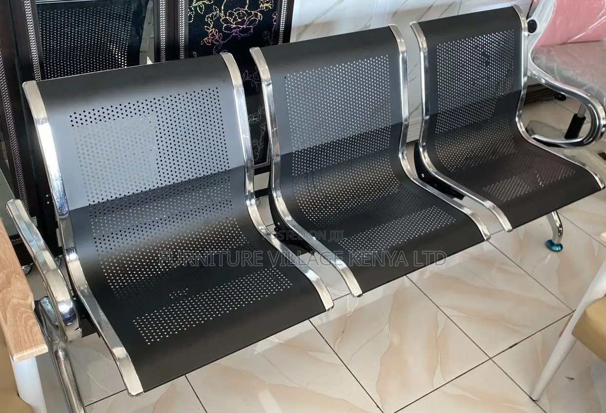 Office Bench:Modern 3-Seater Office Waiting Area Chair