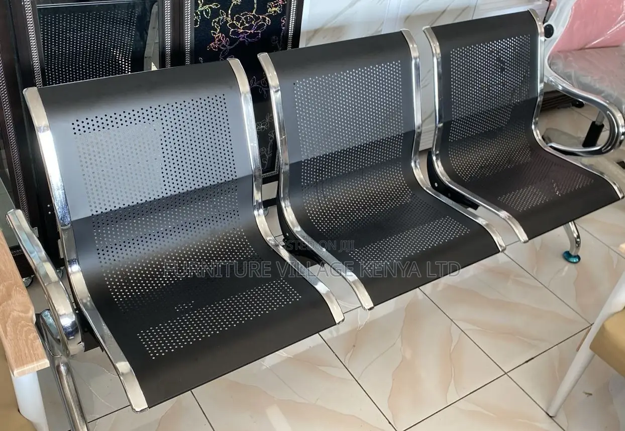Office Bench:Modern 3-Seater Office Waiting Area Chair
