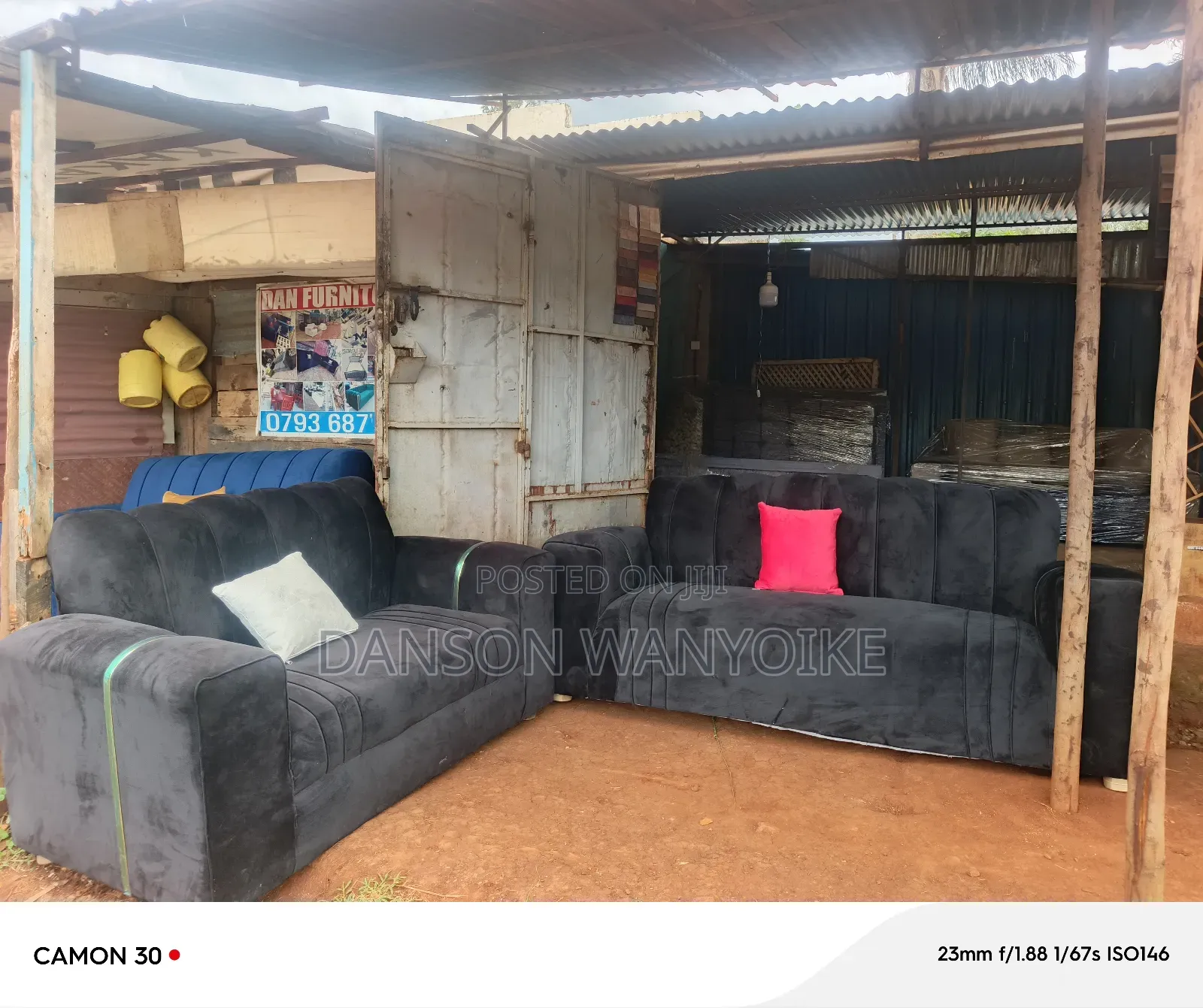 5seater Black Sofa With Arm Rings on Sale