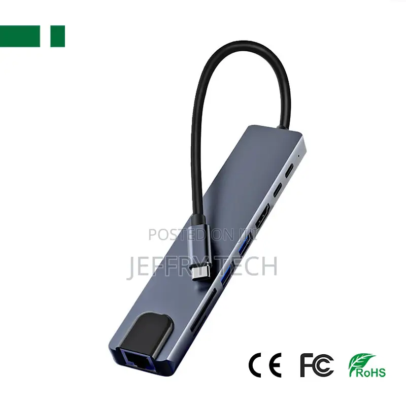 CHM-Tc801 Usb 3.1 Type-C to Hdmi+Rj45+ Usb3.0 2.0+Usb-C+Sd