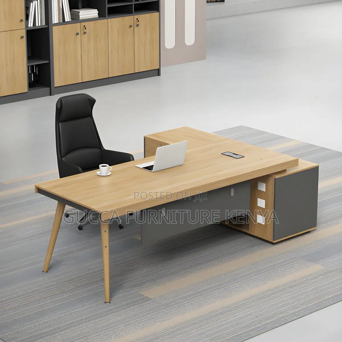 Office Desk:180cm Modern Ergonomic Natural Executive Desk