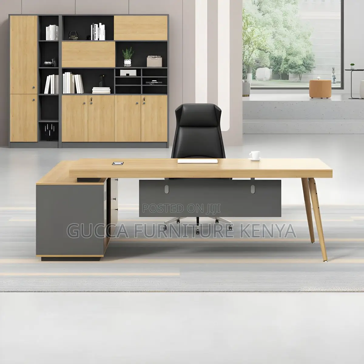 Office Desk:180cm Modern Ergonomic Natural Executive Desk