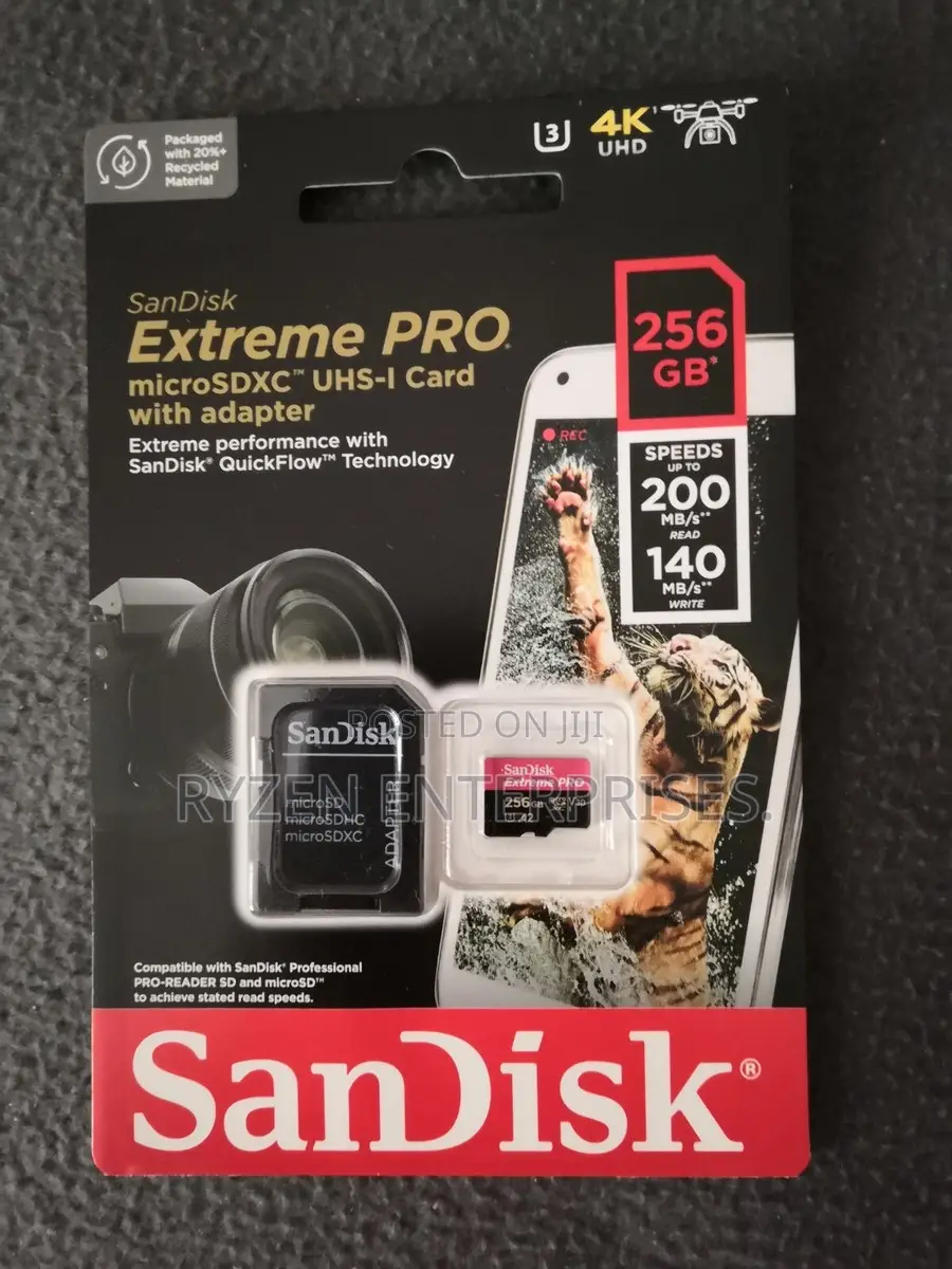 Sandisk Extreme Pro Microsdxc Sd Card Up to 200mb/S - 256gb