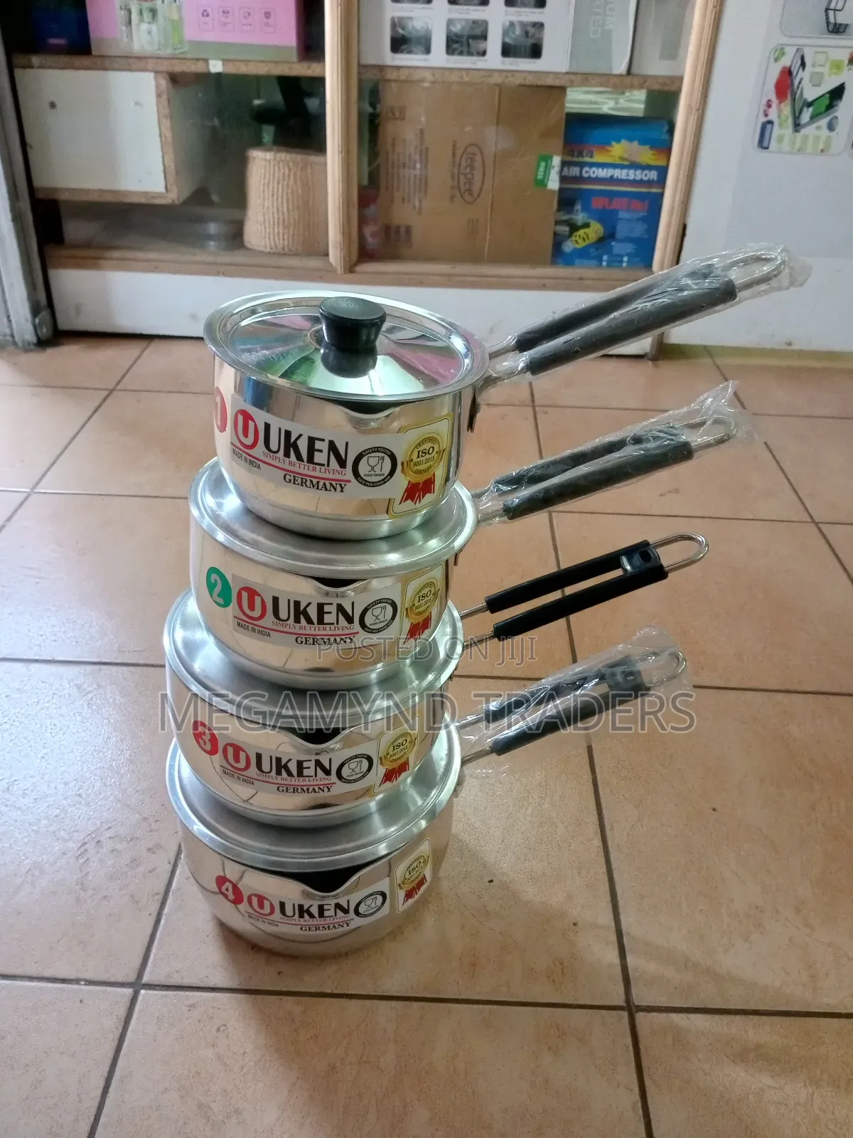 4pc Aluminium Sufuria Heavy/Sufuria With Pouring Nozzle