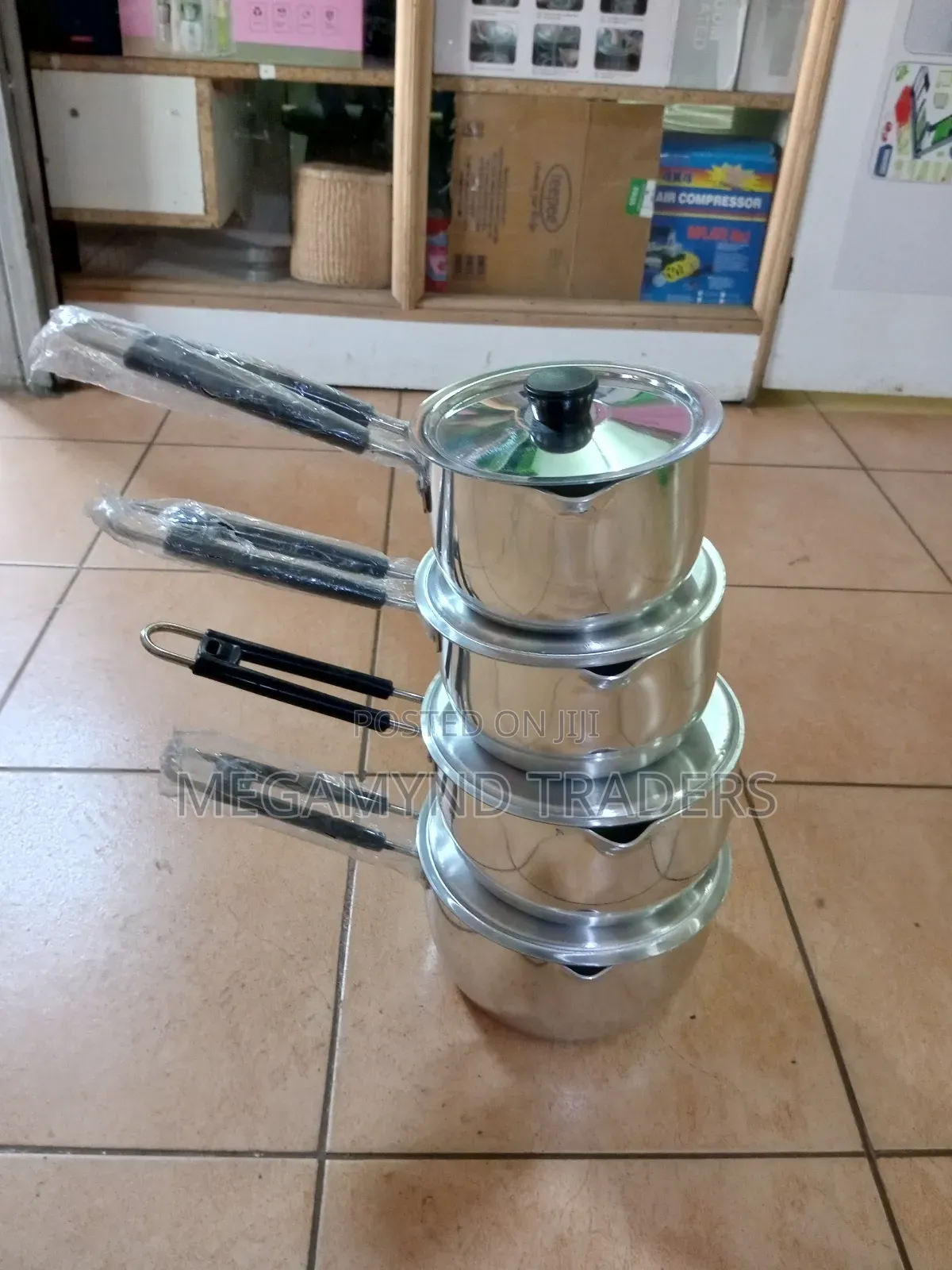 4pc Aluminium Sufuria Heavy/Sufuria With Pouring Nozzle