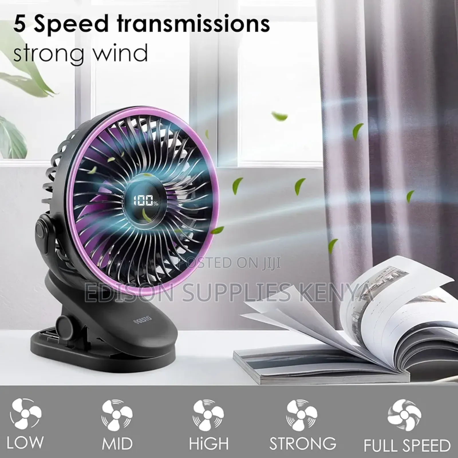 Clip Fan Digital Power Display + Timer Desk Fans Table Fan