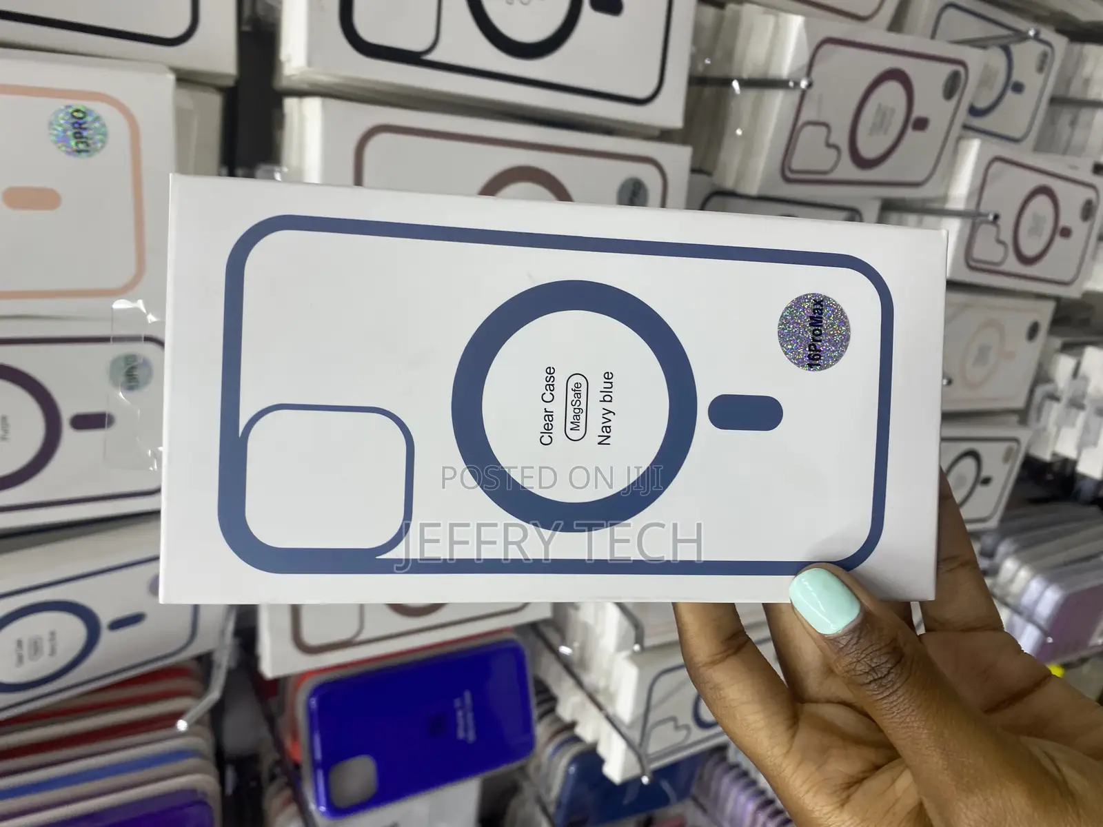 Roybens iPhone 16 Pro-Max Transparent Magsafe Case-Navy Blue