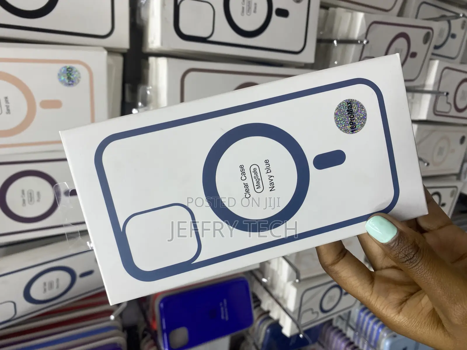 Roybens iPhone 16 Pro-Max Transparent Magsafe Case-Navy Blue
