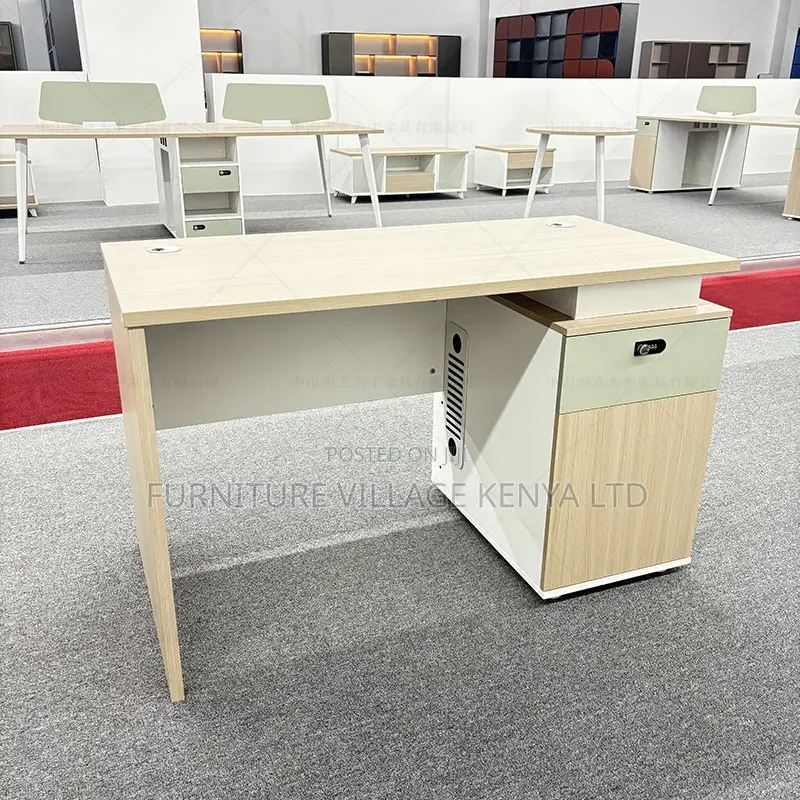 Office Desk:Simple 1200mm Study Table With Storage Unit