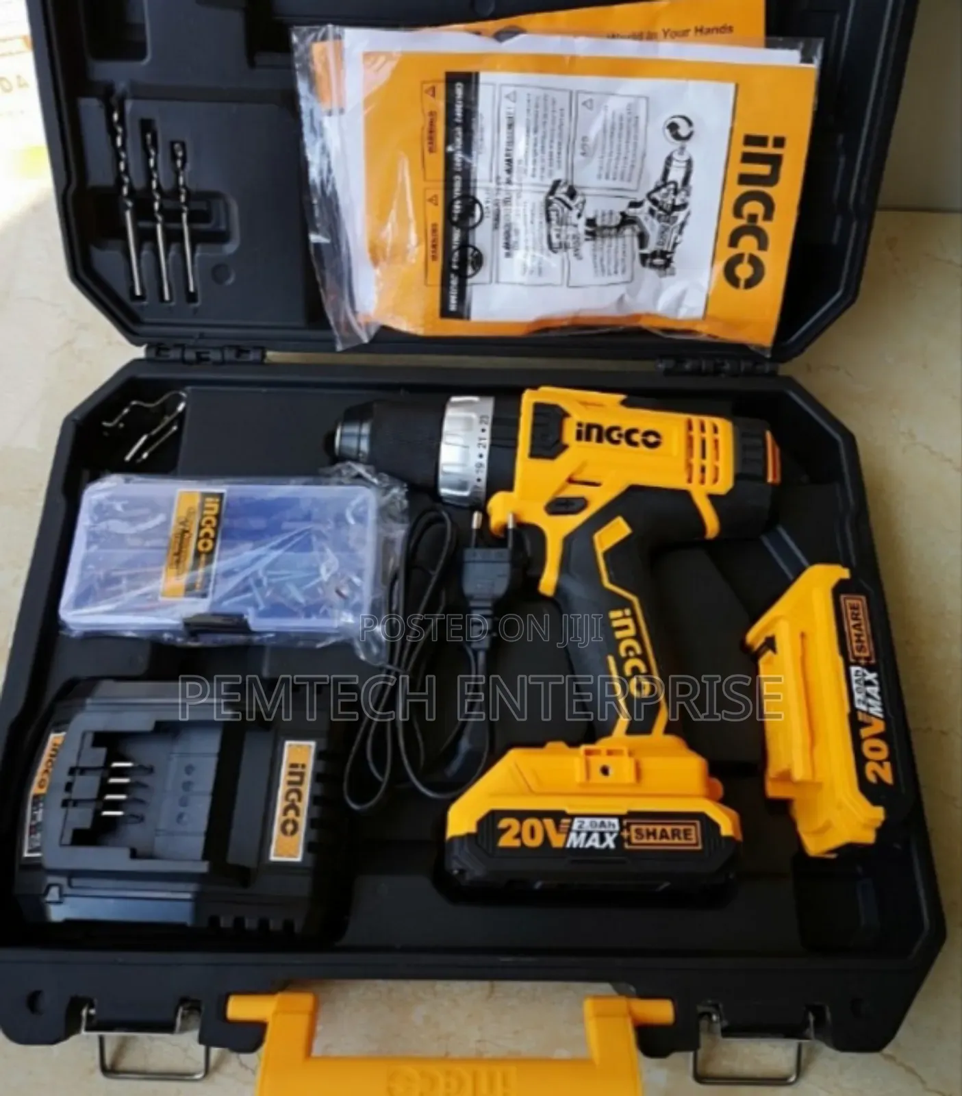 20v Cordless Hammer Drill (2.0- 13mm) Ingco