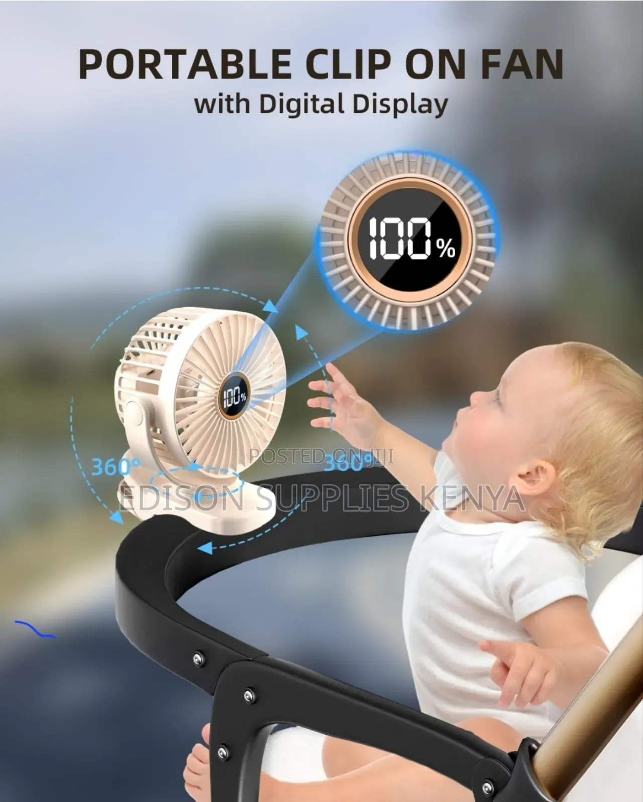 Clip Fan Digital Power Display + Timer Desk Fans Table Fan