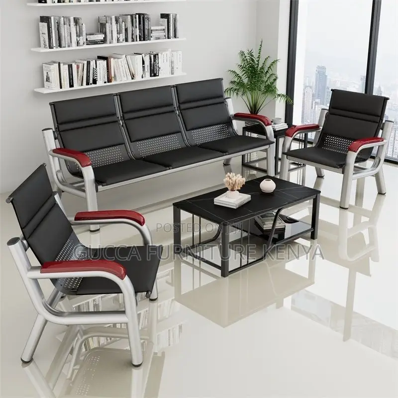 Office Sofa: 5-Seater Modern Minimalist Reception Sofa Set