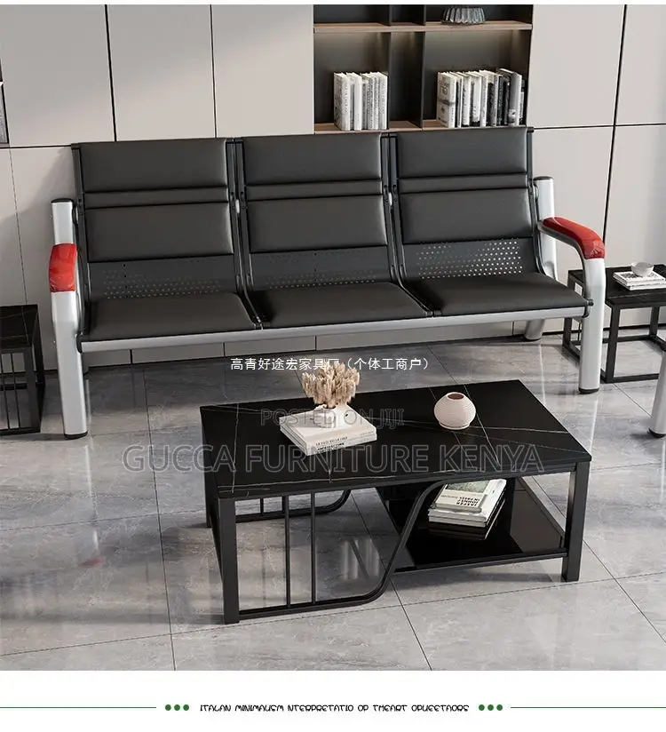 Office Sofa: 5-Seater Modern Minimalist Reception Sofa Set