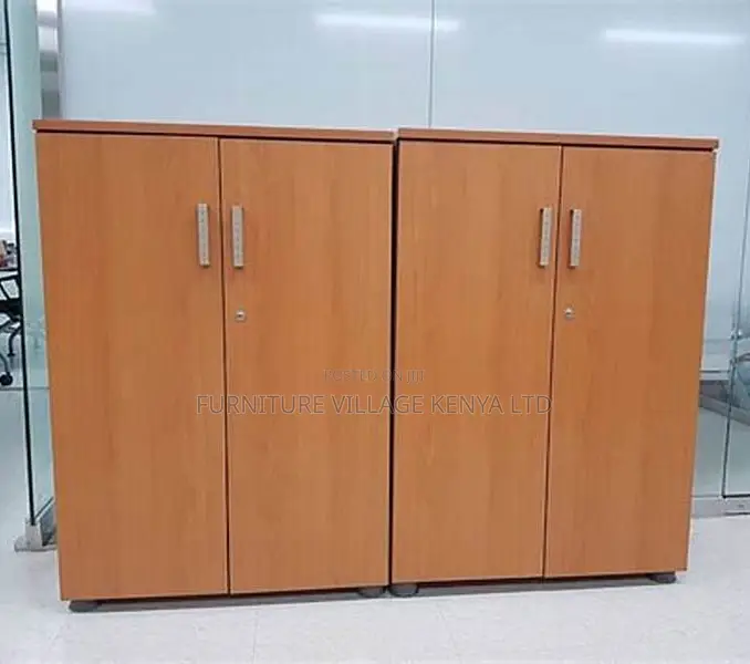Cabinets: 2-Door Mid-Level Office Wood Storage Unit