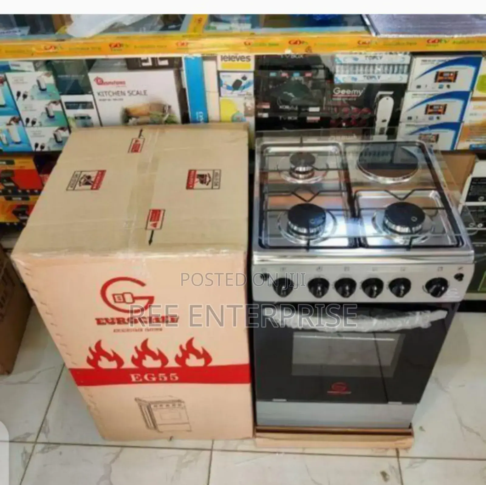 Eurochef Free Standing 3 Gas Burner +1 Electric Cooker