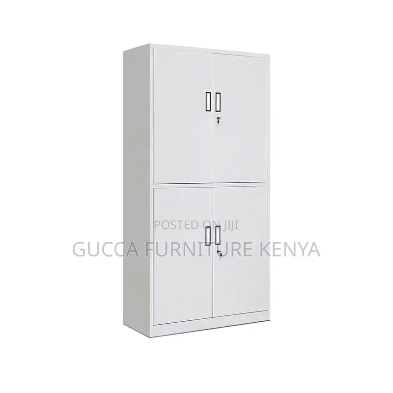 Office Cabinet:Metallic Modern Storage Unit Lockable 4-Door