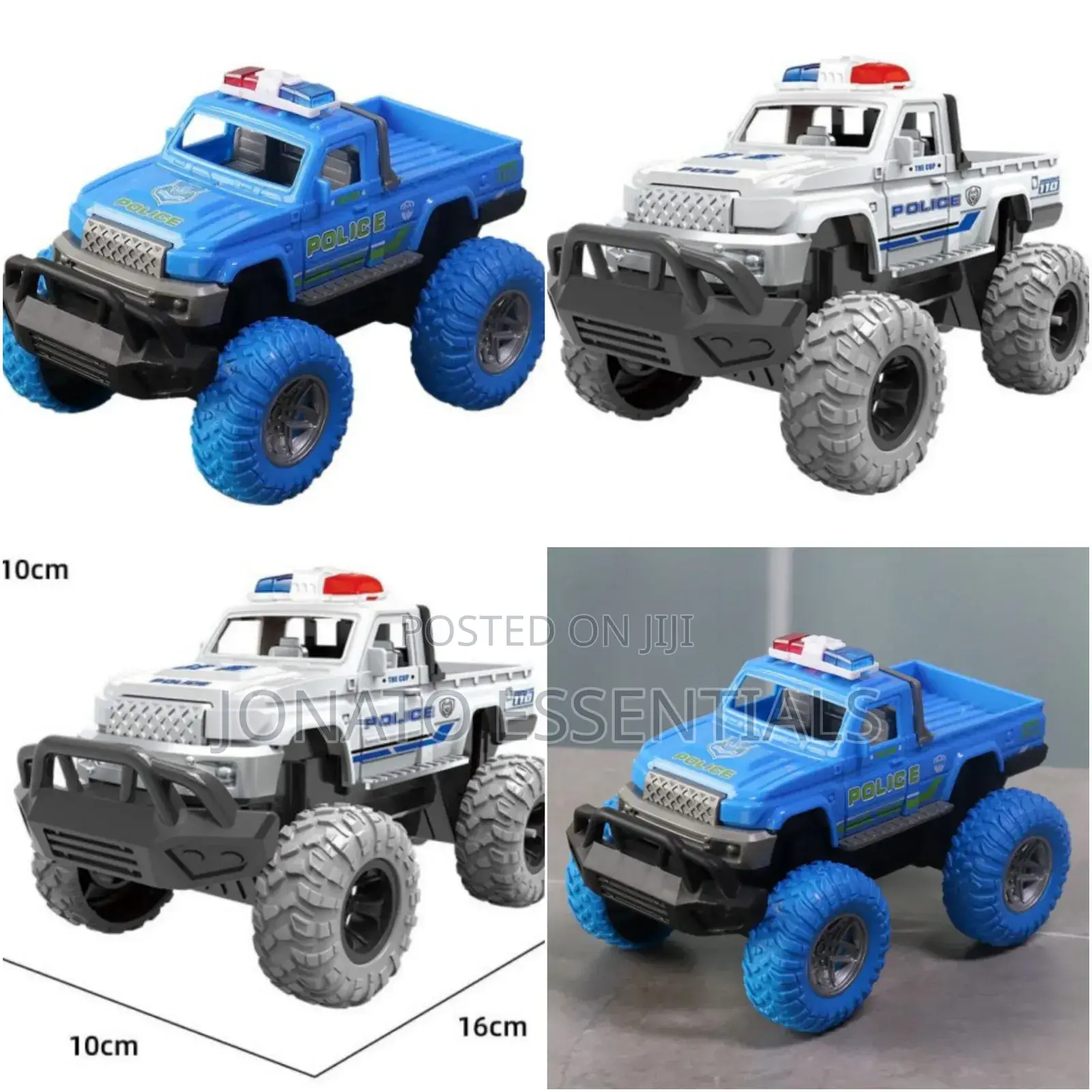 Monster Truck Police Car - Friction Powered Toy Vehicle