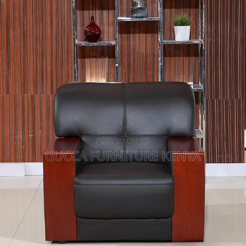 Office Sofa:5-Seater Stylish Timber-Framed Modular Sofa Set