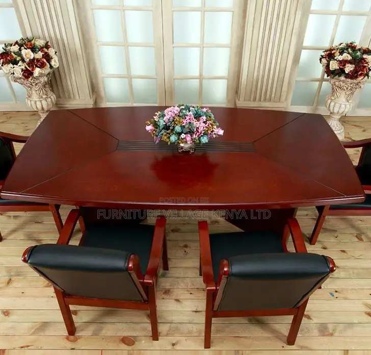 Office Table:Red Mahogany Office Collaboration Table–2400mm