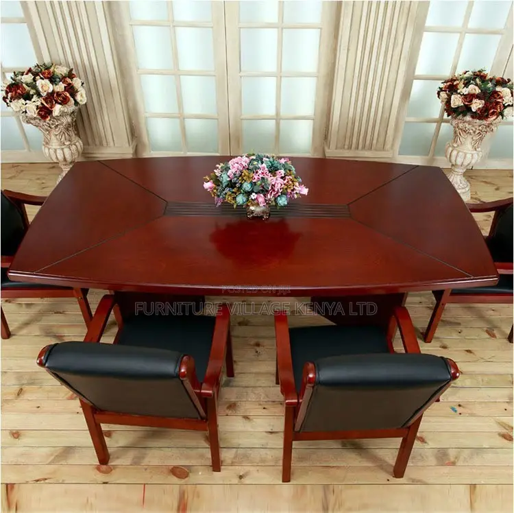 Office Table:Red Mahogany Office Collaboration Table–2400mm